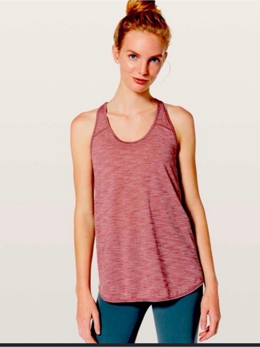 Lululemon Heathered Mauve Racerback Tank Top - Picture 1 of 7